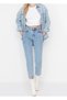 Çnr Mom Fit Jean High Waist Boyfriend Cut Stretch Fabric Women's Jeans New Hsn - 4