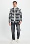 Men's slim fit long sleeve plaid checkered winter woodcutter shirt with pockets - 4