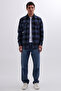 Men's slim fit long sleeve flap pocket plaid winter lumberjack shirt - 4