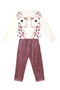 Giraffe Girl's T-shirt Velvet Trousers Set - 3