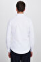 Slim Fit Long Sleeve Lycra Plain Stretch White Men's Shirt - 6