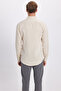 Men's Slim Fit Cotton Easy-Iron Cream Button-Down Collar Shirt - 7
