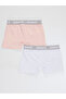 Girl's Pink-white 2 Pieces Boxer Set - 2