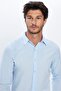 Slim Fit Long Sleeve Cotton Easy Iron Men's Blue Shirt - 2