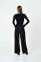 Women's Black Striped Double Pleated Trousers - 4