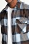 Slim Fit Long Sleeve Winter Lumberjack Plaid Men's Shirt - 3