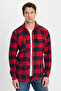 Men's slim fit long sleeve flap pocket plaid winter lumberjack shirt - 2
