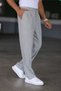 Baggy Double Pleated Gray Color Elastic Waist Quality Relaxed Cut Classic Loose Wide Leg Baggy Pants - 4