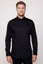 Slim Fit Long Sleeve Cotton Satin Premium Series Men's Black Shirt - 2