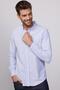 Slim Fit Long Sleeve Button-Down Collar Striped Soft-Textured Cotton Men's Shirt - 2