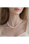 Flower Detailed Pearl Steel Necklace - 4