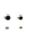 8mm Black Flat Earrings Round Magnet Unisex 1 Pair No Hole Magnetic Steel - 5