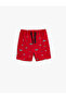 Cotton Tie-Waist Printed Shorts Above Knee