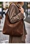 The Moiss Brown Suede Knitted Textured Casual Look and Large Volume Women's Shopper Shoulder Bag