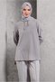 Lace-Up Collar Sweatshirt Tunic 45209