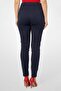 Women Regular Fit Solid Straight Leg Pants, Navy - 4