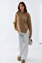 My Fashion Stitch Detailed Mock Neck Oversized Knitwear Sweater - 4