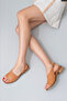Abesina Women's Genuine Leather Sandals Brown - 4