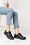 Genuine Leather Black Women's Anatomical Leather Casual Shoes Dp79-8690 - 2