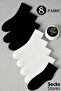 8 Pairs Unisex Black White Plain College Socks 8-Pack Cotton Women Men Socks (8 Pairs)