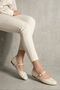 Beige Tweed Fabric Mary Jane Ballet Flats Stylish Buckled Comfortable Sole Casual Shoes BYNDLCK01 - 6
