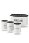 4-Piece Bread Set Metal Cover Tea Coffee Sugar Countertop Cabinet Set White/Black - 3