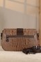 Crocodile Pattern Leather Bag with Shoulder Strap - 100% Genuine Leather - 40370 - 3