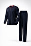 Men's Interlock Comfortable Fit Zero Collar High Quality Cotton Pajama Set 16670 - 5