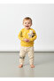 Baby Girl and Boy Printed Cotton Yellow Top and Bottom Set with Teddy Bear