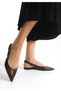 Women's Lcy Ballet Flats – Brown Leather, Pointed Toe, Elastic and Comfortable Stylish Design