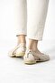 Women's Beige Open Back Bowknot Knitwear Ballerina 1cm Byndmtf03 - 3