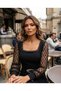 Women's Imported Scuba Fabric Sleeve with Bead Embroidery Belt Detail Lined Special Design Dress - 2