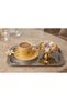 Shiny Silver/Gold Color 6-Piece Luxury Daisy Baton Tray 14X24 cm – Tea Coffee and Promise Engagement Tray