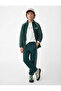 Stand Collar Long Sleeve Hooded Zippered Sweatshirt - 2