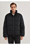 Stand Collar Black Coat Loose Fit / Loose Comfortable Fit 0110474 -900 - 4