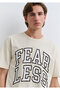 Fearless Printed Ecru T-Shirt Loose Fit / Loose Relaxed Fit 0612475 -70055 - 5