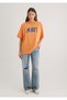Logo Printed Orange T-Shirt Oversize / Wide Cut 1600843-71407