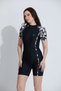Allsea Women's Black Short Sleeve Zipper Swimmer Swimsuit – Professional Style Suitable for Water Sports - 2