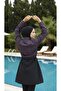 Lamis Women's Fully Covered Patterned Hijab Swimsuit Set of 4 with Bonnet and Bag - 6