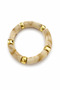 Beige Marble Patterned Gold Detailed Elastic Women's Bracelet I Special Boxed