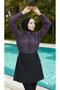 Lamis Women's Fully Covered Patterned Hijab Swimsuit Set of 4 with Bonnet and Bag