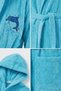 Children's Bathrobe Cotton Pcs Hooded Turquoise 13-18 Years Unisex-Girl-Boy Belt Pcs Dolphin Embroidery Youth Bathrobe - 6