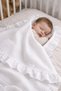 Bürümcük Muslin Baby Blanket |   Ruffled |   2 Floors |   White |   100% Organic Cotton |   110X110 cm - 4