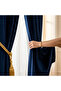Navy Blue Color Velvet Msi Curtain Panel – 1/3 Closely Pleated Li (V-24) (Fon Bağı Gift) - 4