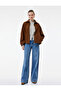 Buttoned Pocketed Regular Fit Cotton Wide Leg Jean Trousers - Wide Leg Jeans