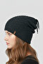 Beanie Drawstring Hanging Hip Hop Slouchy Popular Knitwear Lined Unisex Dark Anthracite - 4