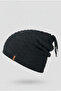 Beanie Drawstring Hanging Hip Hop Slouchy Popular Knitwear Lined Unisex Dark Anthracite - 2