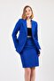 Cobalt Blue Jacket Skirt Set - 4