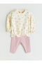 Crew Neck Floral Baby Girl Sweatshirt and Leggings