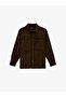 Regular Fit Long Sleeve Pocket Cotton Classic Collar Corded Fabric Velvet Shirt - 3
